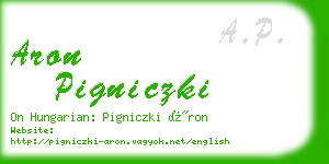 aron pigniczki business card